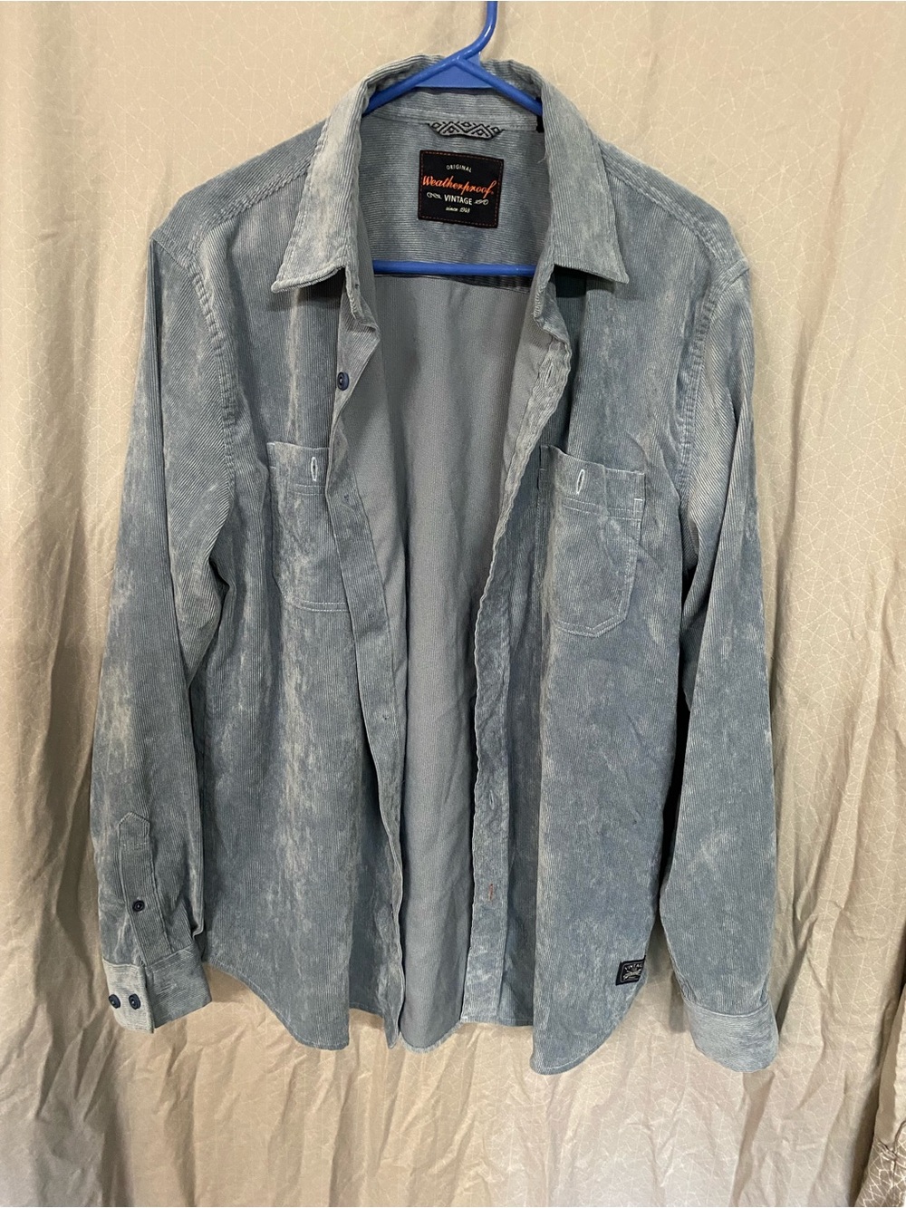 Vintage Blue Striped Workshirt with Logo Patch